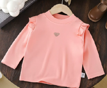 Bluză fete – roz cu mânecă lungă și inimioară