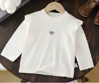 Bluză fete – albă cu mânecă lungă și inimioară